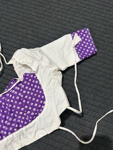 White &amp; Purple Lehenga Choli Set