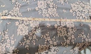 Grey and peach lace transparent top