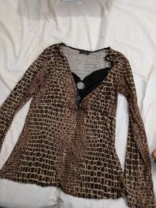 Stylish Printed Long Sleeve baddie Top