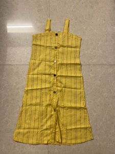 Yellow Striped Button-Front Dress