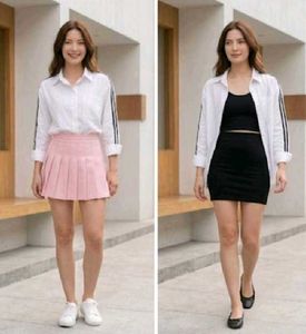 Classic White Shirt with Black Stripes