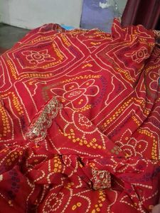 Vibrant Red Bandhani Suit