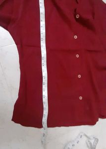 Formal top Maroon With Side Slit and pastel shirt