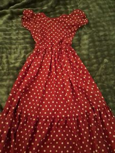 Chic Red Polka Dot Midi Dress