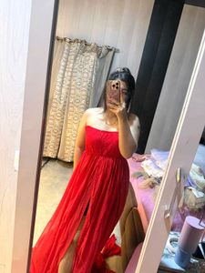 Stunning Red Strapless Maxi Dress