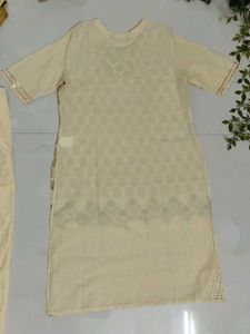Elegant Cream Ethnic Kurta Set