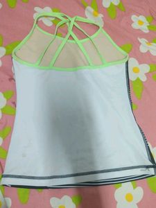 Graphic Tank Top with Neon Straps
