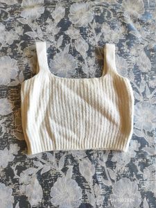 Cream Embroidered Knit Cardigan