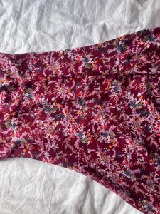 Burgundy Floral One-Shoulder Maxi Dress