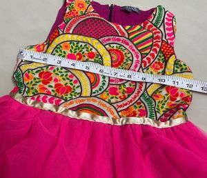 Magenta Embroided Frock