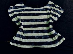 Striped Tee( can be worn as one off shoulder too)