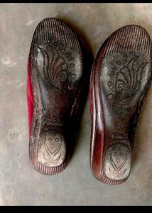 Maroon Velvet Slip-On Flats