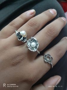 Thread Earrings And Oxidise Rings