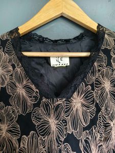 Sheer Floral Long Sleeve Top