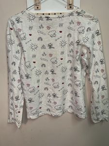 Cute Graphic Print Long Sleeve Top
