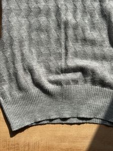 Gray Knit Pullover Sweater