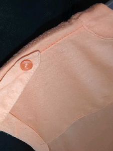 Peach Sleeveless Mandarin Collar Shirt