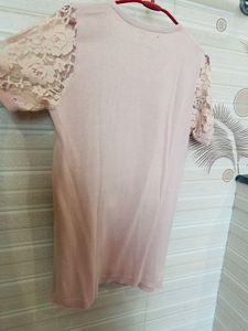 Chic Pink Lace Sleeve Top