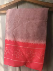 Bandhni Saree With Neon Border