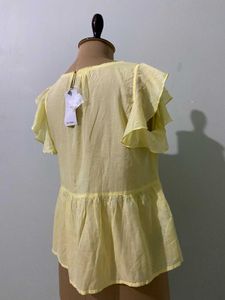 Yellow Ruffle Mango Top