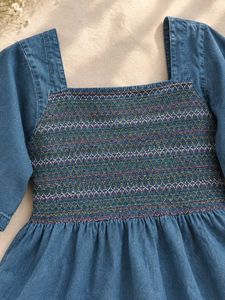 Denim Tiered Midi Dress