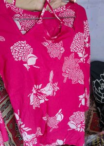 Vibrant Pink Floral Kurta