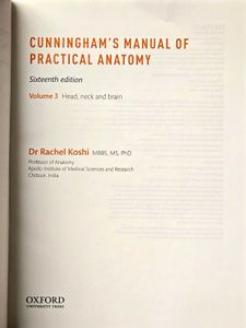 Cunningham's Manual of Practical Anatomy Vol 1,2,3
