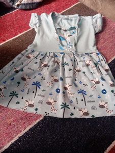 Cute Giraffe Print Baby Dress