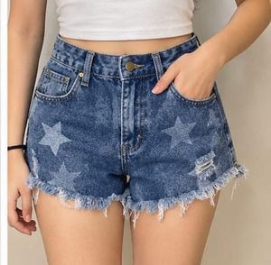 Trendy Star Denim Shorts