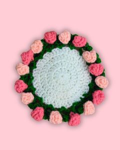 Handmade Crocheted Floral Rose Coasters