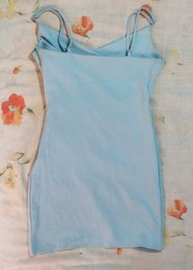 Light Blue Ruched Mini Dress