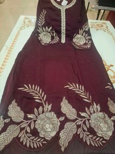Elegant Embroidered Maroon Kurta Sets