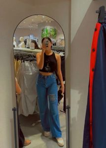 Distressed Wide Leg Jeans