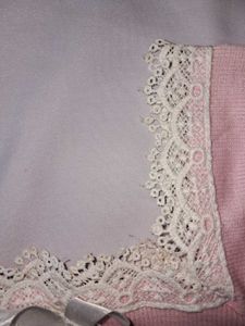 Pink Lace Trimmed Square Neck Top