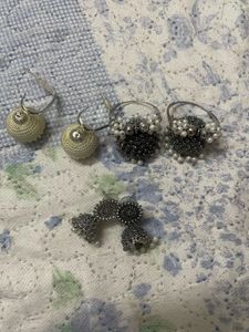 (set of 3) Elegant Jhumka Hoop Earrings