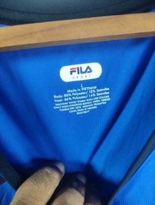 Fila Blue V-Neck Athletic T-Shirt