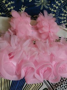 Pink Party Wear Frock For Baby Girl