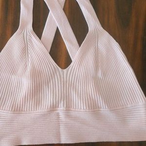 Pink Ribbed Bralette