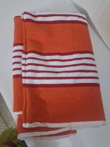 Orange and White Striped Folded Fabric