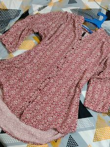 Maroon Geometric Print Shirt top