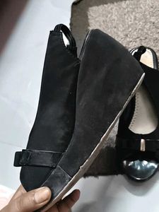 Elegant Black Wedge Heels