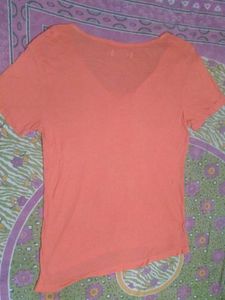 Stylish Orange V-Neck Top