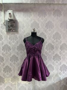 Stunning Purple Embellished Party Dress