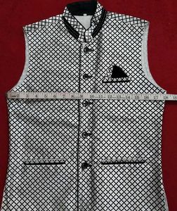 Stylish Black &amp; White Modi Jacket