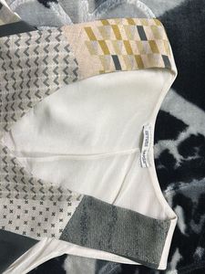 Unique Patchwork V-Neck Top