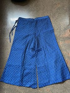 Blue colored palazzo pant with skirt like fitting