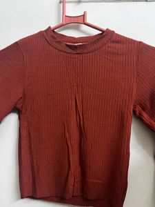 Ribbed Long Sleeve Crop Top