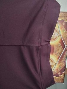 112.Maroon Leggings with White Stripes