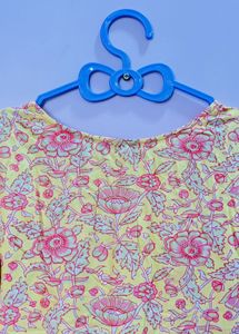 Yellow Floral Print Kurta