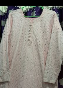 Baby Pink Kurti with Dupatta Set